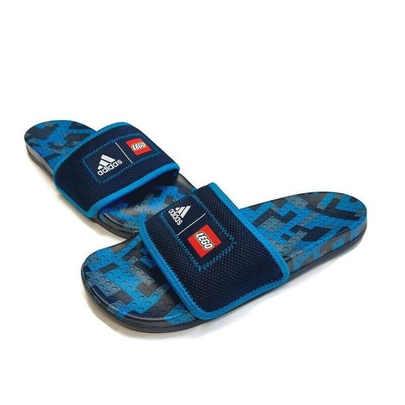 Adidas x LEGO Adilette Comfort Sandal Beach Slides Mens 8 Womens 9 GW0823 Blue - Picture 5 of 9